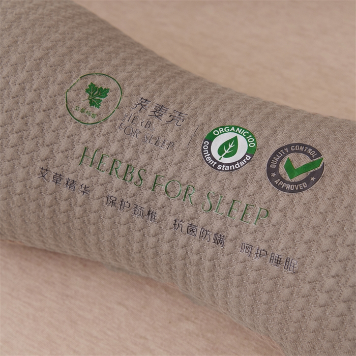 91家纺网 家纺一手货源 找家纺 芯洲 2025新款针织棉荞麦颈椎牵引枕枕头枕芯 针织圆形颈椎枕-咖42*12cm/只（苦荞麦）