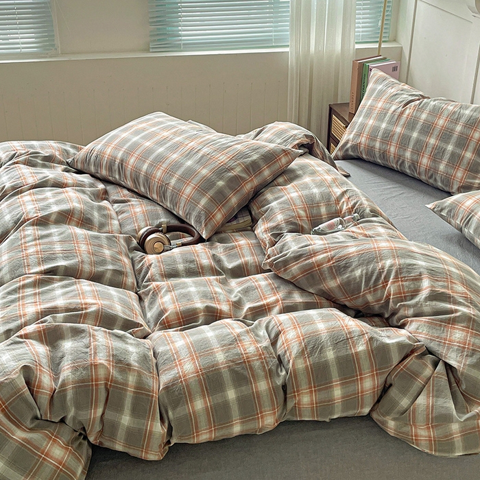 91家纺网 家纺一手货源 找家纺 大柏树 2025新款全棉水洗棉套件-床单四件套 诺卡