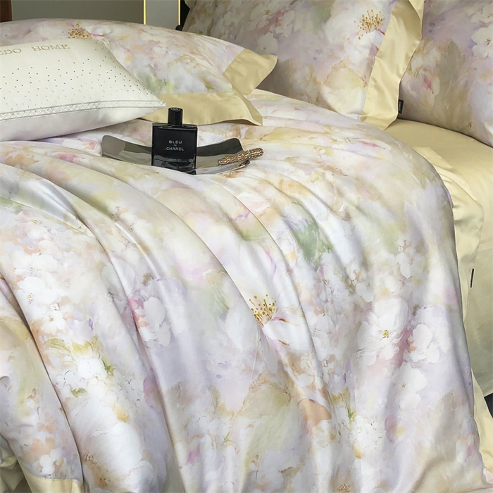 91家纺网 家纺一手货源 找家纺 （总）馨蕊家居 2025春夏新品金太阳典藏高奢活性数码印花四件套-玛丽