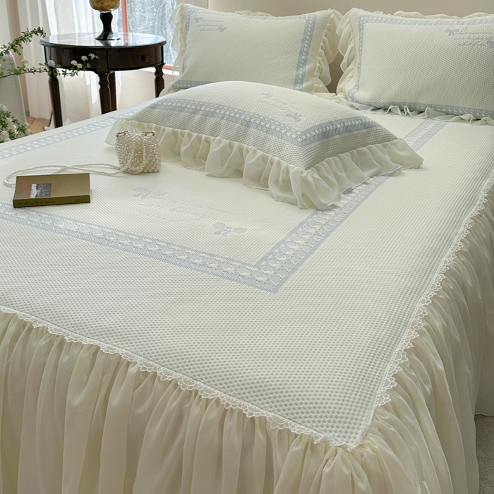 91家纺网 家纺一手货源 找家纺 2025新款蝴蝶小姐冰岛赋能凉席三件套 蝴蝶小姐-蓝