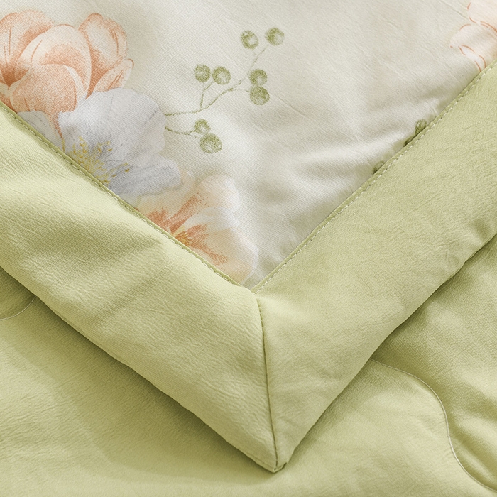 91家纺网 家纺一手货源 找家纺 红日子纺织品 2025新款棉麻夏被四件套 青青世界