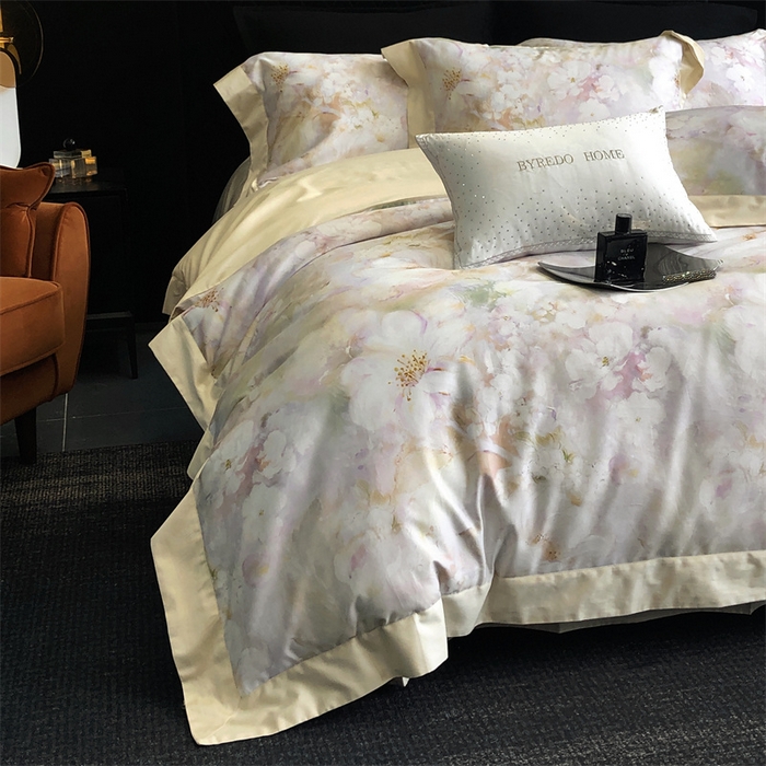 91家纺网 家纺一手货源 找家纺 （总）馨蕊家居 2025春夏新品金太阳典藏高奢活性数码印花四件套-玛丽