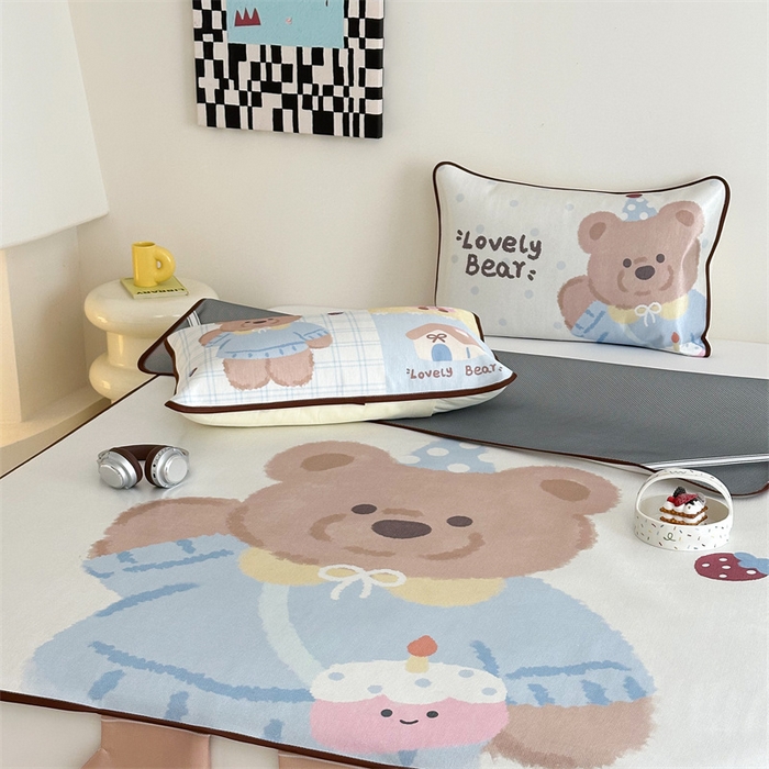 91家纺网 家纺一手货源 找家纺 美乐迪家纺 2025新款异形冰藤席 小熊