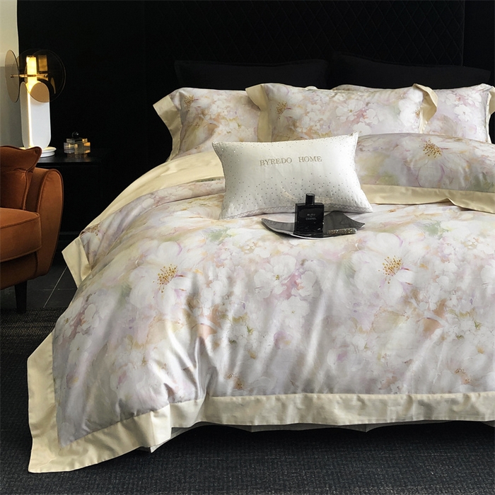 91家纺网 家纺一手货源 找家纺 （总）馨蕊家居 2025春夏新品金太阳典藏高奢活性数码印花四件套-玛丽