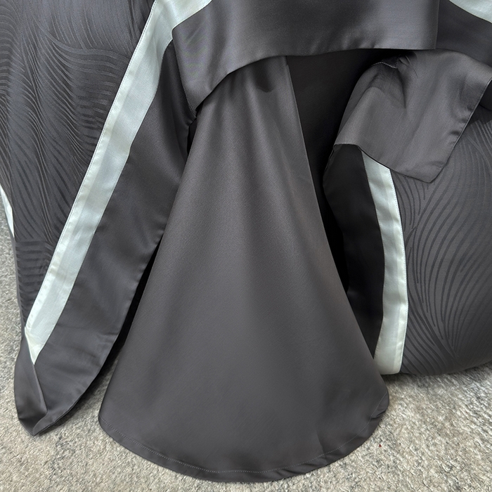 91家纺网 家纺一手货源 找家纺 若未家居 LOVEWE HOUSE 2025新款天丝提花套件撞色轻奢风四件套-天丝布拉格 天丝布拉格 玄灰