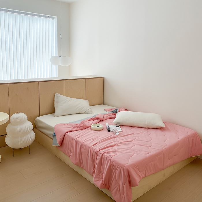 91家纺网 家纺一手货源 找家纺 时年家纺 2025新款升级版180克高定即刻凉感夏被 樱花粉