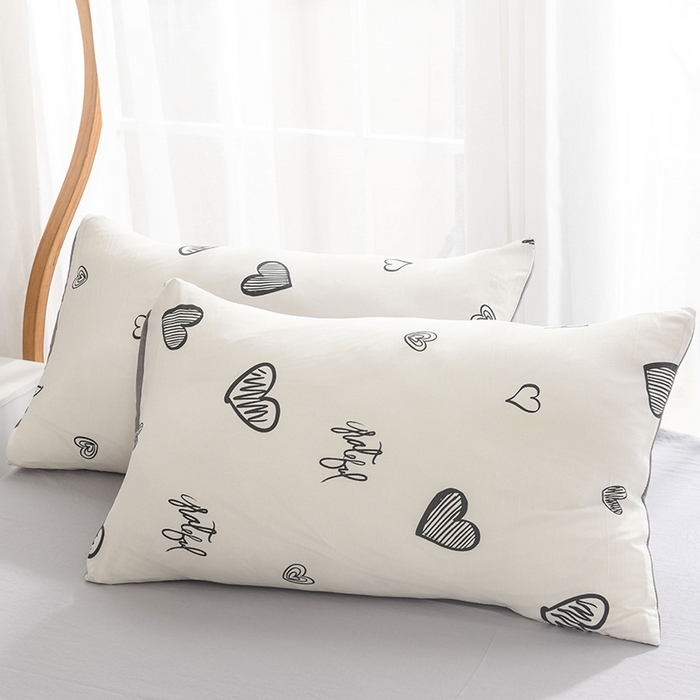 91家纺网 家纺一手货源 找家纺 红日子纺织品 2025新款棉麻夏被四件套 黑白爱心