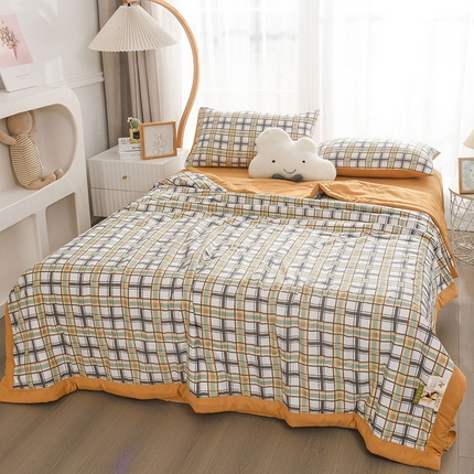 91家纺网 家纺一手货源 找家纺 红日子纺织品 2025新款棉麻夏被四件套 南巷