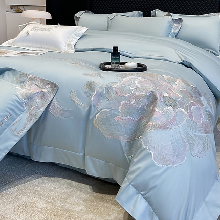 91家纺网 家纺一手货源 找家纺 （总）星蕴家纺 2025新款100支澳棉正宗长绒棉四件套-绽放