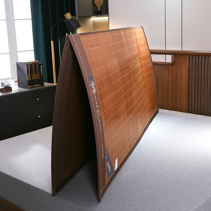 91家纺网 家纺一手货源 找家纺 鸣创 2025新款碳光竹席艾草驱蚊凉席草席藤席 金枝玉叶