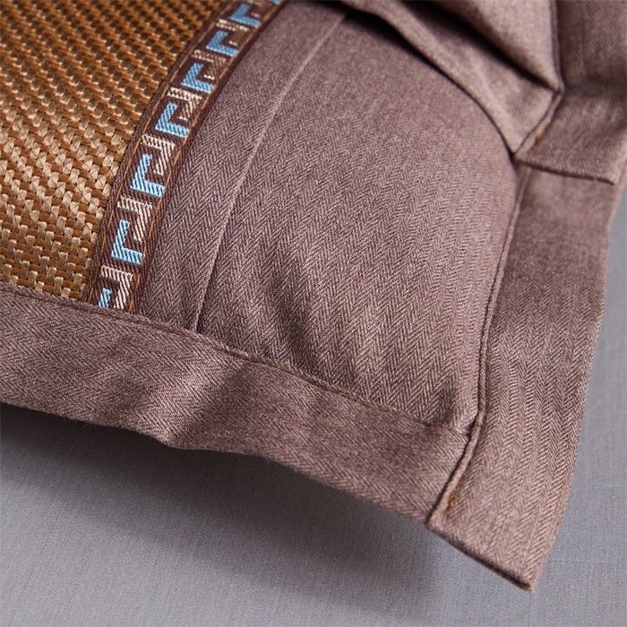 91家纺网 家纺一手货源 找家纺 织布人2025新款荞麦枕夏季凉感冰藤枕头竹面硬枕茶叶茉莉花夏凉枕头 夏凉直角冰藤-咖色【38*58茶香枕】