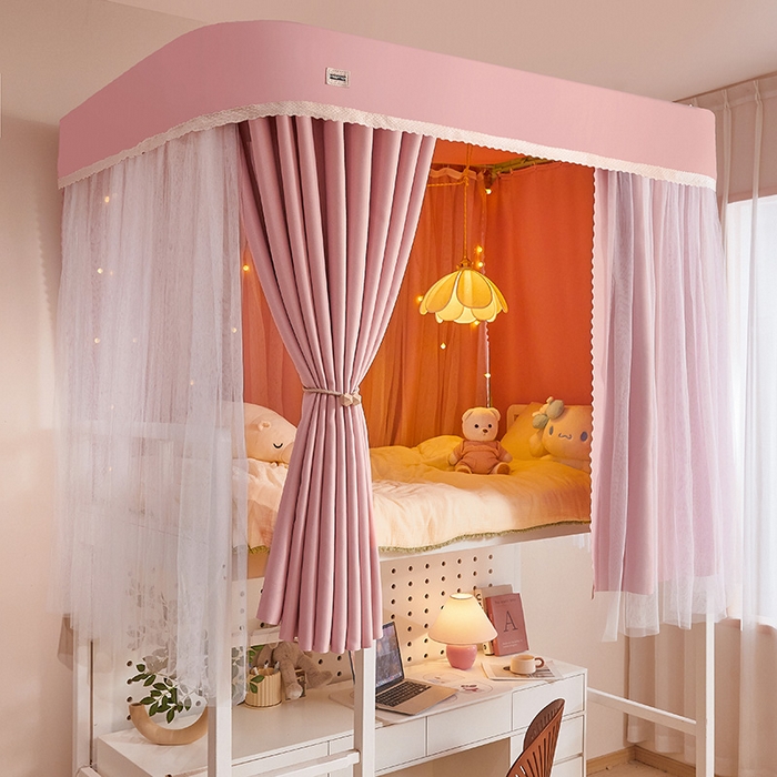 91家纺网 家纺一手货源 找家纺 （总）艾晶美2025新款双层学生上下铺蚊帐精密面料轨道蚊帐