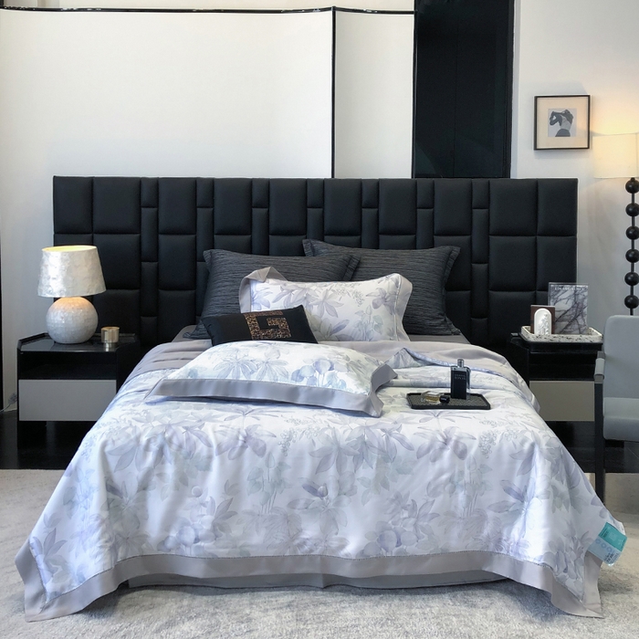 91家纺网 家纺一手货源 找家纺 若未家居 LOVEWE HOUSE 2025新款兰精天丝印花夏被及夏被四件套 落叶派对（床单款+床盖款）