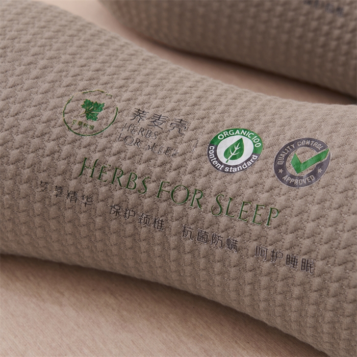 91家纺网 家纺一手货源 找家纺 芯洲 2025新款针织棉荞麦颈椎牵引枕枕头枕芯 针织圆形颈椎枕-咖42*12cm/只（苦荞麦）