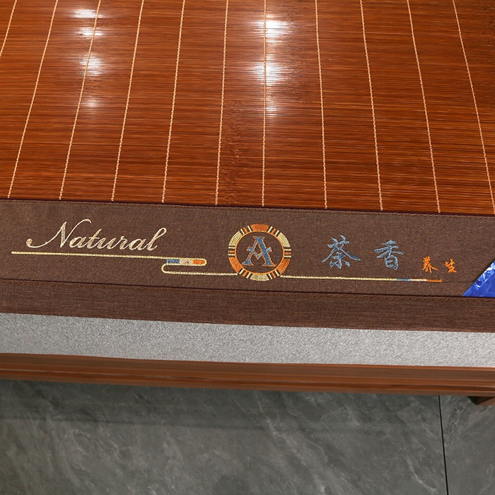 91家纺网 家纺一手货源 找家纺 森璐家纺 2025新款茶香养生竹席藤席草席冰丝席凉席子 茶香养生席-反面冰丝