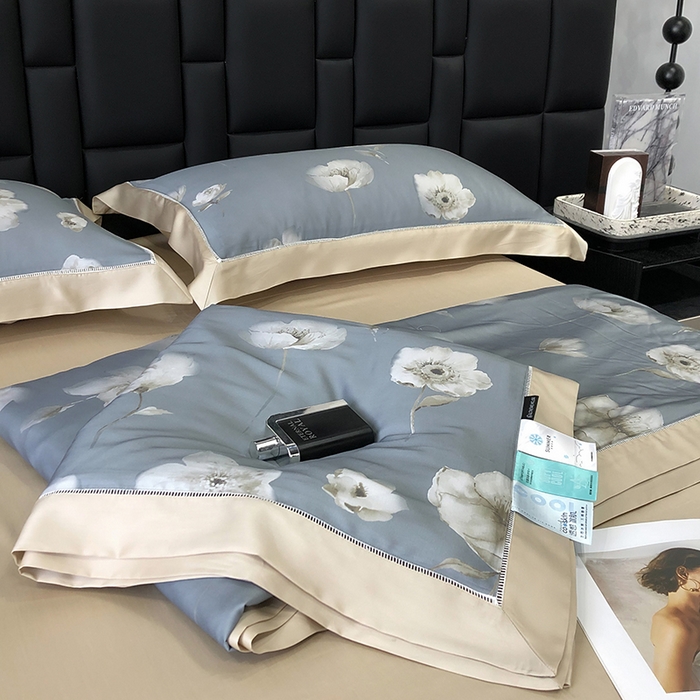 91家纺网 家纺一手货源 找家纺 若未家居 LOVEWE HOUSE 2025新款兰精天丝印花夏被及夏被四件套 蒲公英之恋（床单款+床盖款）