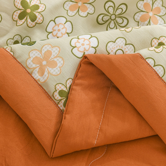 91家纺网 家纺一手货源 找家纺 红日子纺织品 2025新款棉麻夏被四件套 格桑