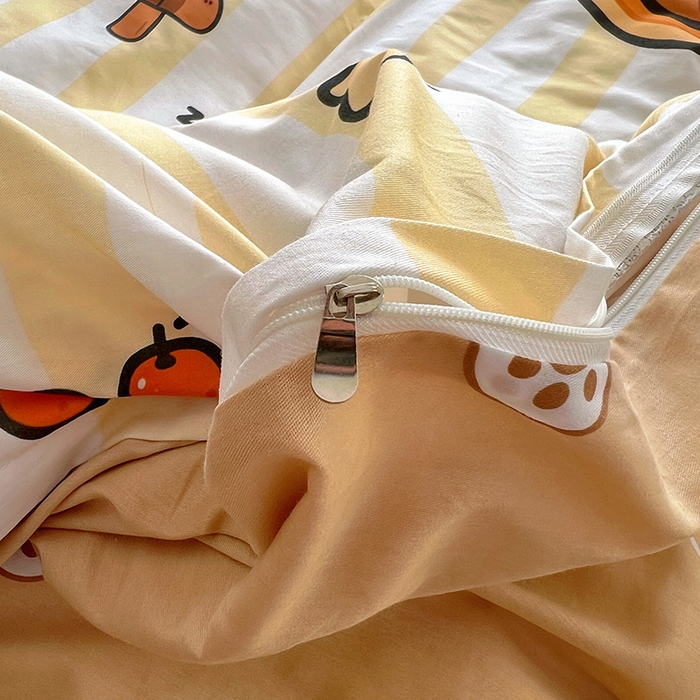 91家纺网 家纺一手货源 找家纺 2025新款原创设计卡皮巴拉全棉四件套-有作品登记证书 条纹巴拉