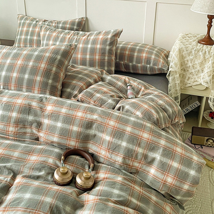 91家纺网 家纺一手货源 找家纺 大柏树 2025新款全棉水洗棉套件-床单四件套 诺卡