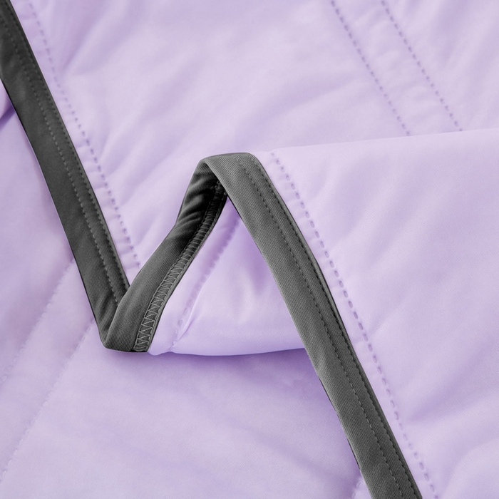 91家纺网 家纺一手货源 找家纺 丝薇雅 2025新款凉感丝夏被冰淇淋夏凉被 黑边-条纹魅紫