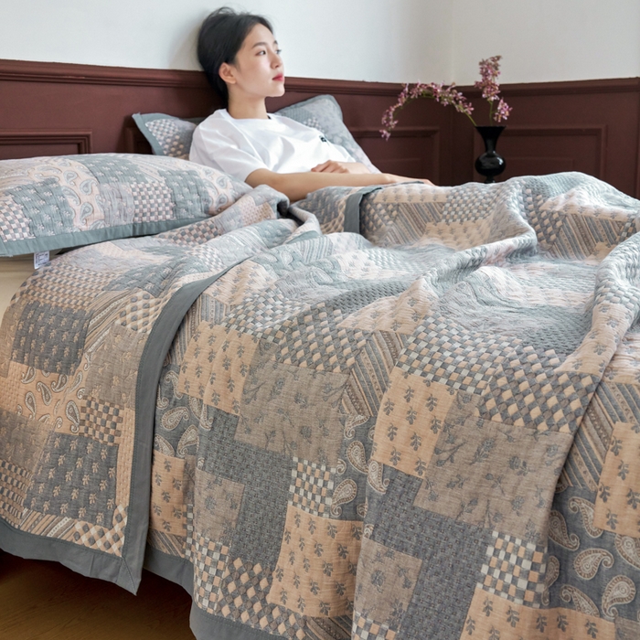 91家纺网 家纺一手货源 找家纺 棠薇家纺  2025新款北欧风盖毯毛巾被 欧式风尚