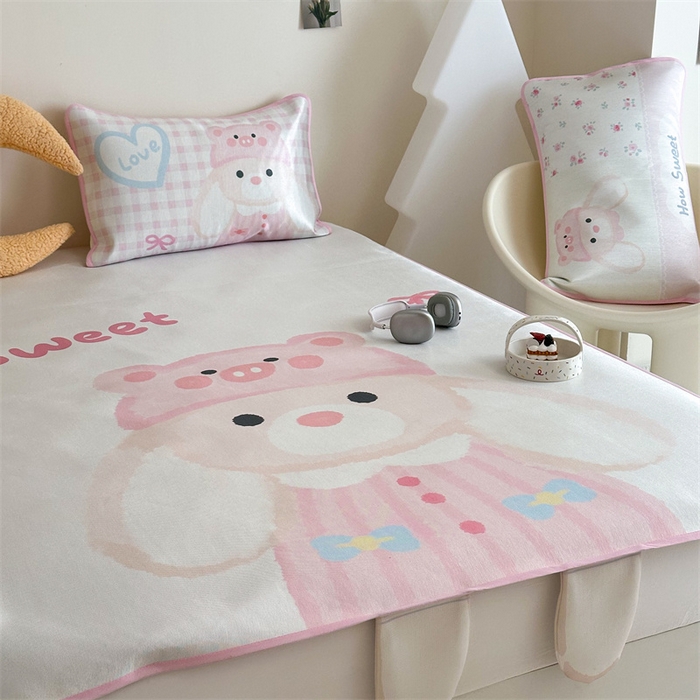 91家纺网 家纺一手货源 找家纺 美乐迪家纺 2025新款异形冰藤席 大耳兔