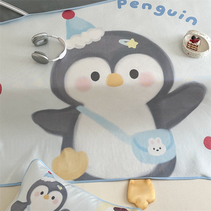 91家纺网 家纺一手货源 找家纺 美乐迪家纺 2025新款异形冰藤席 企鹅