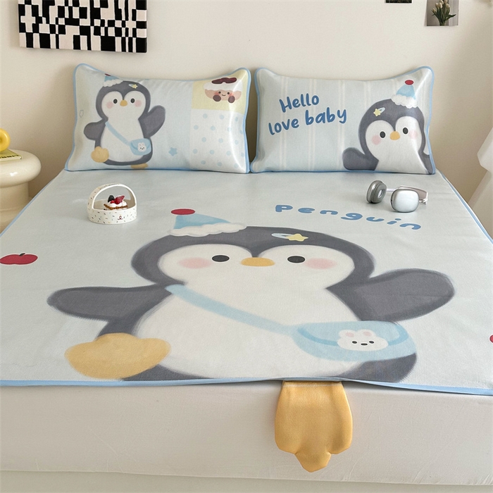 91家纺网 家纺一手货源 找家纺 美乐迪家纺 2025新款异形冰藤席 企鹅