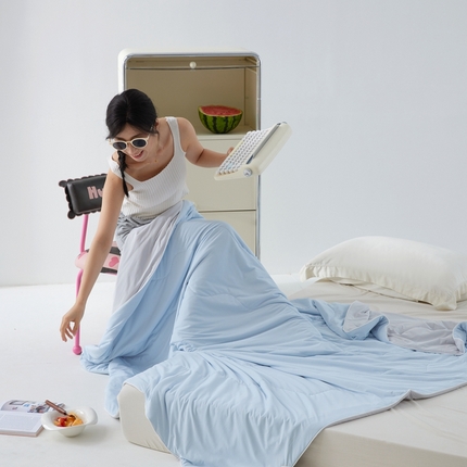 91家纺网 家纺一手货源 找家纺 （总）2025春夏新款A类母婴级西瓜啵啵凉感被锦氨夏凉被空调被