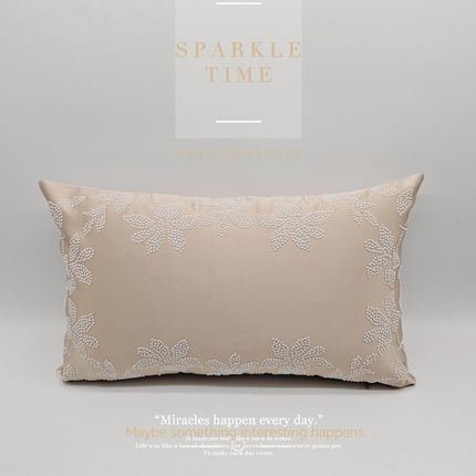 新款禅丝高精密珍珠钻抱枕枕头枕芯-涟漪 涟漪-香槟