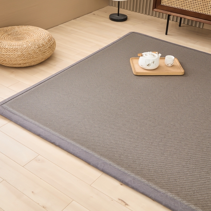 91家纺网 家纺一手货源 找家纺 绒艺席业 2025新款PE藤席地垫 灰色