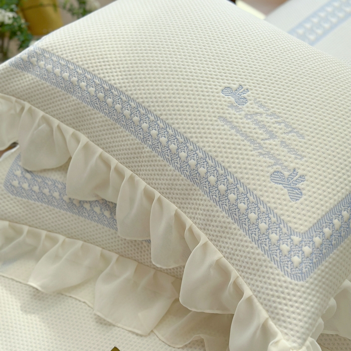 91家纺网 家纺一手货源 找家纺 2025新款蝴蝶小姐冰岛赋能凉席三件套 蝴蝶小姐-蓝