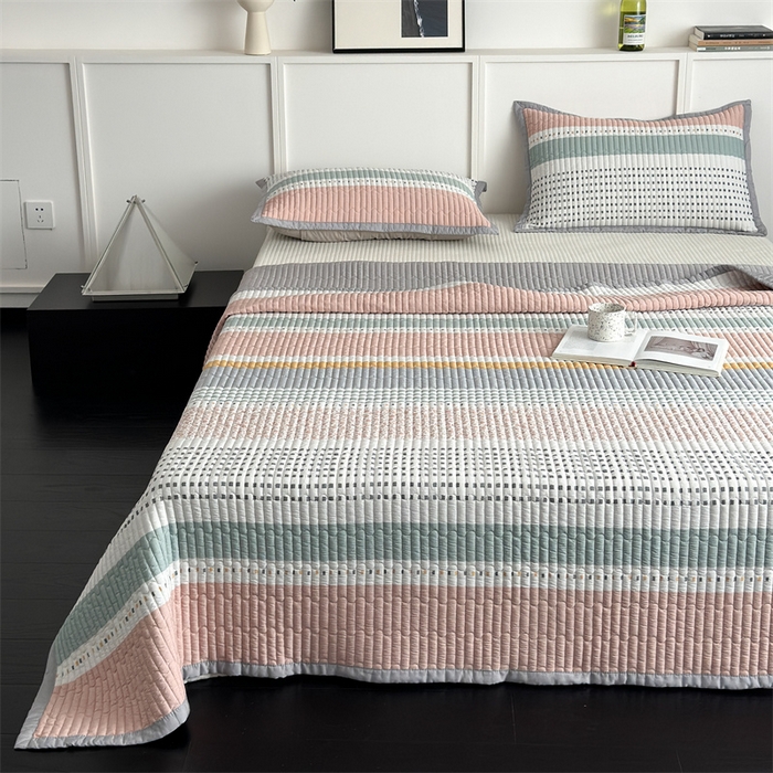 91家纺网 家纺一手货源 找家纺 美优兰 2025春夏新款双面天丝高温砂洗床盖 卡农