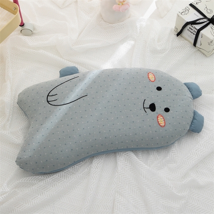 织布人2025新款荞麦枕全棉熊抱抱卡通儿童学生宿舍枕头抱枕午睡枕 全棉熊抱抱枕-浅蓝【荞麦壳】32*52cm