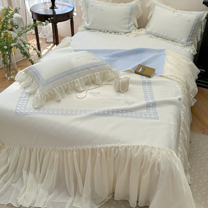 91家纺网 家纺一手货源 找家纺 2025新款蝴蝶小姐冰岛赋能凉席三件套 蝴蝶小姐-蓝