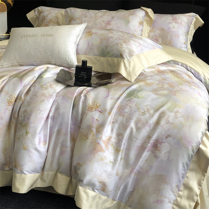 91家纺网 家纺一手货源 找家纺 （总）馨蕊家居 2025春夏新品金太阳典藏高奢活性数码印花四件套-玛丽