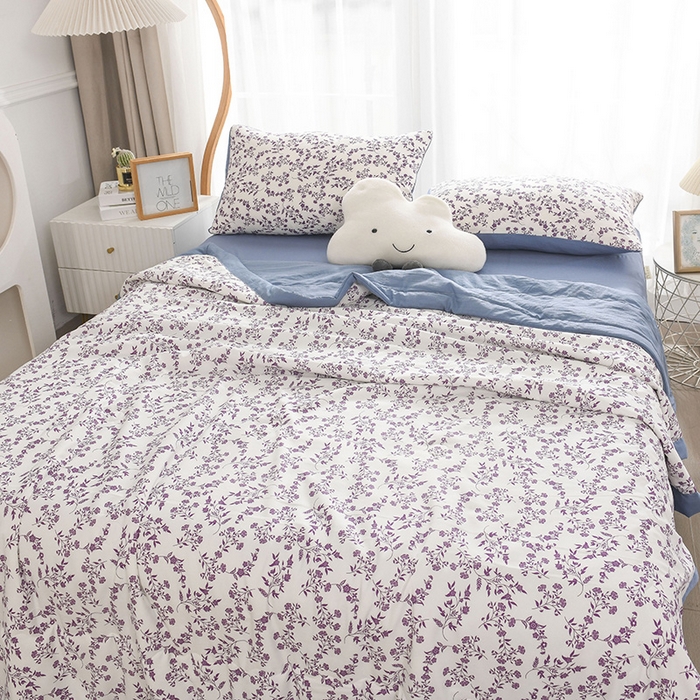 91家纺网 家纺一手货源 找家纺 红日子纺织品 2025新款棉麻夏被四件套 安丽