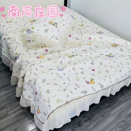 91家纺网 家纺一手货源 找家纺 （总）希朵2025新款凉感丝小冰柠床盖三件套