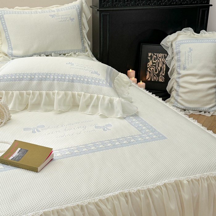 91家纺网 家纺一手货源 找家纺 2025新款蝴蝶小姐冰岛赋能凉席三件套 蝴蝶小姐-蓝