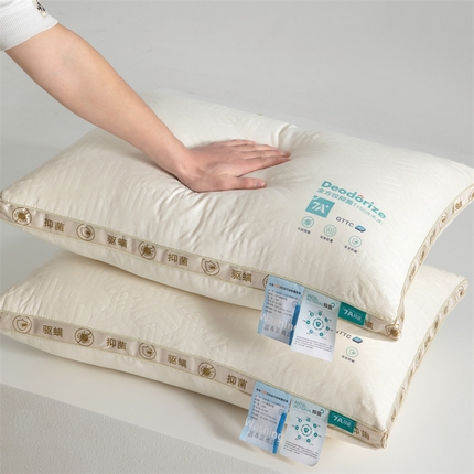 织布人2025新款枕芯7A级物理抗菌舒眠枕头家用洁净睡眠护颈椎枕芯 7A舒眠枕-立体白色【中枕】 