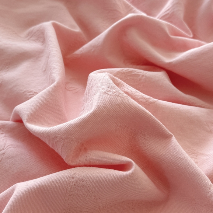 91家纺网 家纺一手货源 找家纺 若未家居 LOVEWE HOUSE 2025新款50S色织空气层水洗大提花全棉四件套 梦蝶-仙桃粉