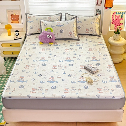 91家纺网 家纺一手货源 找家纺 （总）金盛纺 2025新款A类数码印花冰丝席-床笠款