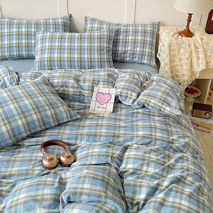 91家纺网 家纺一手货源 找家纺 大柏树 2025新款全棉水洗棉套件-床单四件套 莫妮卡