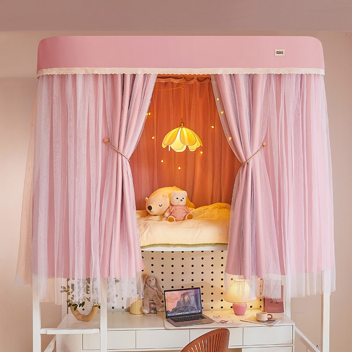 91家纺网 家纺一手货源 找家纺 （总）艾晶美2025新款双层学生上下铺蚊帐精密面料轨道蚊帐