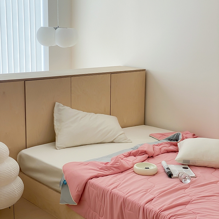 91家纺网 家纺一手货源 找家纺 时年家纺 2025新款升级版180克高定即刻凉感夏被 樱花粉