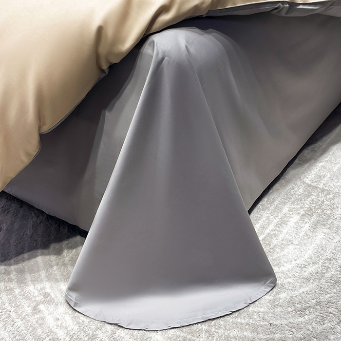 91家纺网 家纺一手货源 找家纺 皇寝世家家居 2025新款全棉纯棉A类100s长绒棉四件套刺绣绣花纯色贡缎床单款-诗雅 诗雅-香槟金