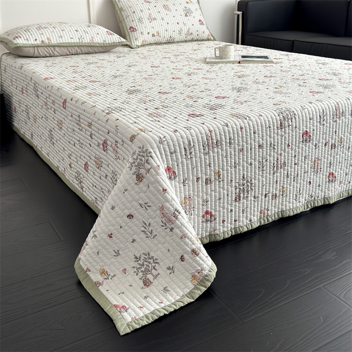 91家纺网 家纺一手货源 找家纺 美优兰 2025春夏新款双面天丝高温砂洗床盖 草坪派对