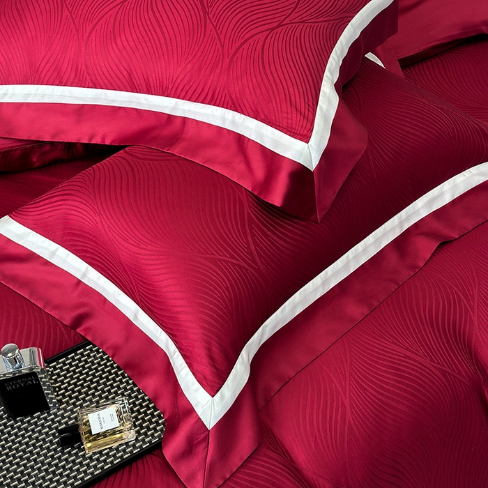 91家纺网 家纺一手货源 找家纺 （总）若未家居 LOVEWE HOUSE 2025新款天丝提花套件撞色轻奢风四件套-天丝布拉格