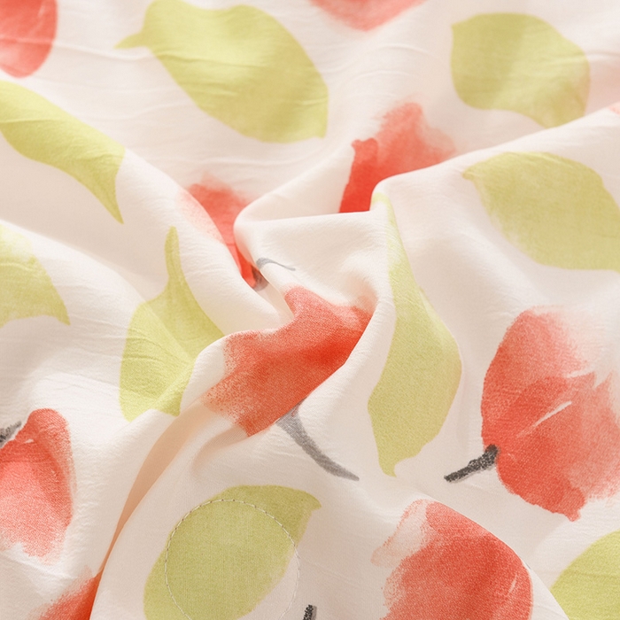 91家纺网 家纺一手货源 找家纺 红日子纺织品 2025新款棉麻夏被四件套 漫花-粉