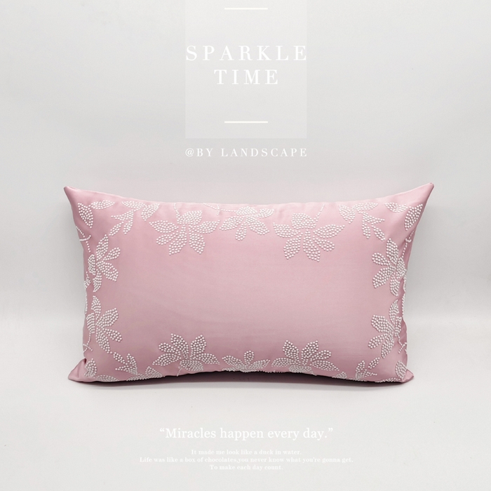 91家纺网 家纺一手货源 找家纺 新款禅丝高精密珍珠钻抱枕枕头枕芯-涟漪 涟漪-粉